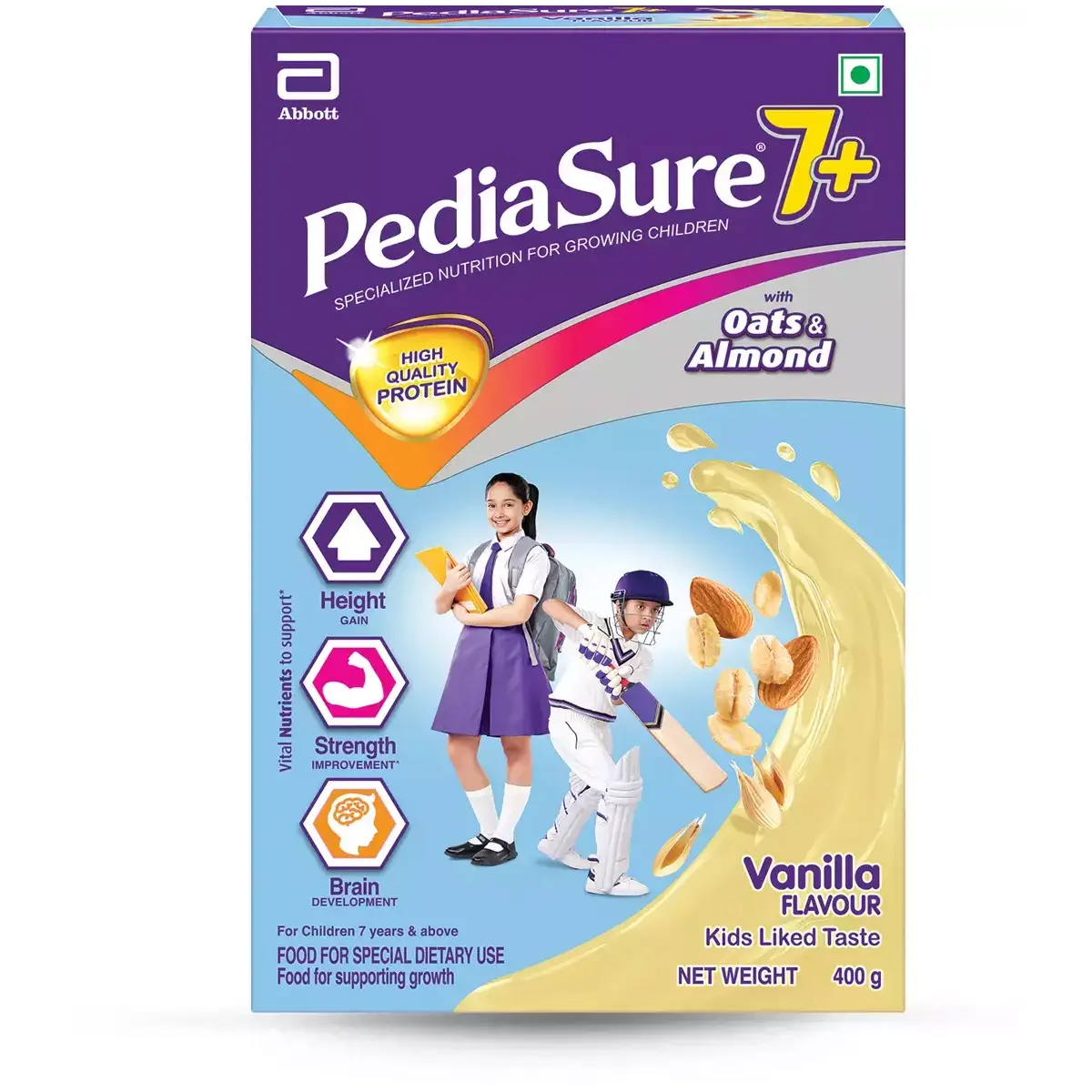 Pediasure 7+ With Oats & Almond Vanilla Flavour Box 400gm